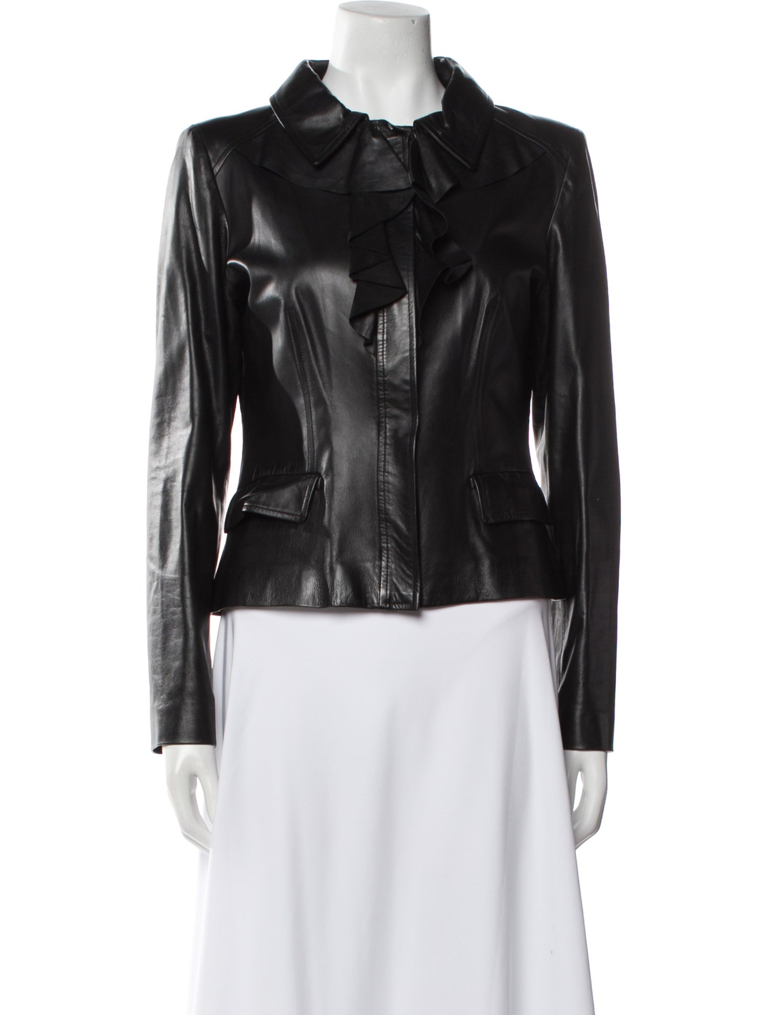 Oscar de la Renta Leather Biker Jacket