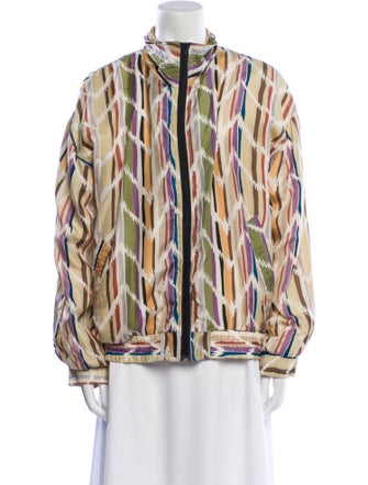 Oscar de la Renta Silk Striped Jacket