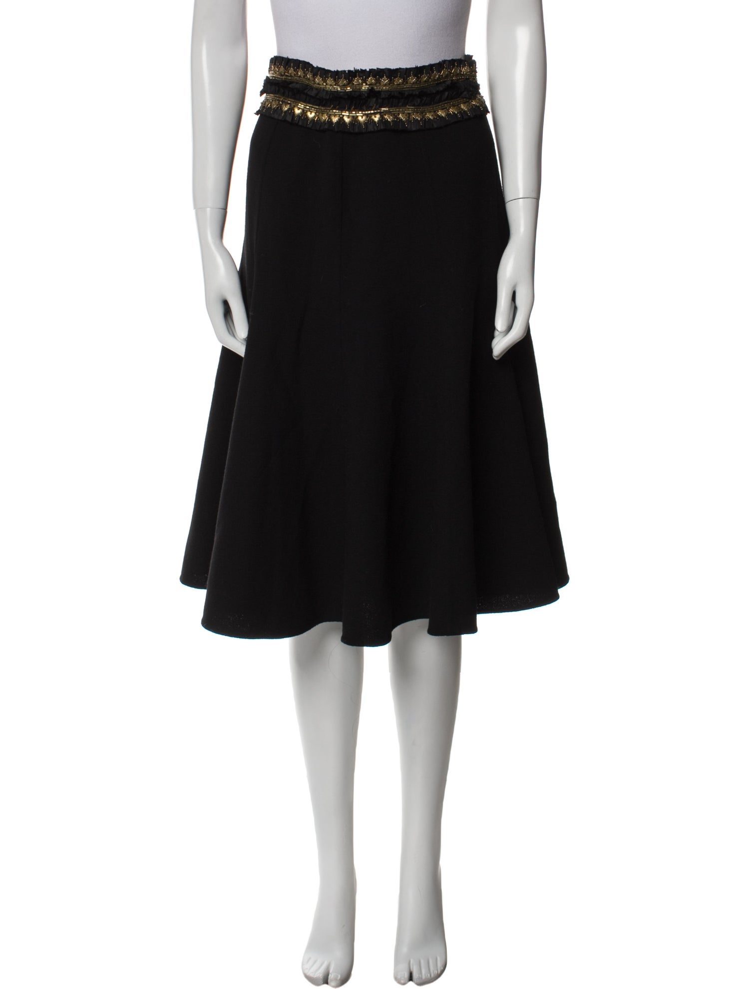 Oscar de la Renta Wool Knee-Length Skirt