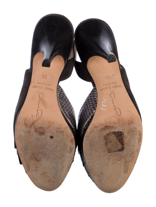 Oscar de la Renta Suede Animal Print Slingback Pumps