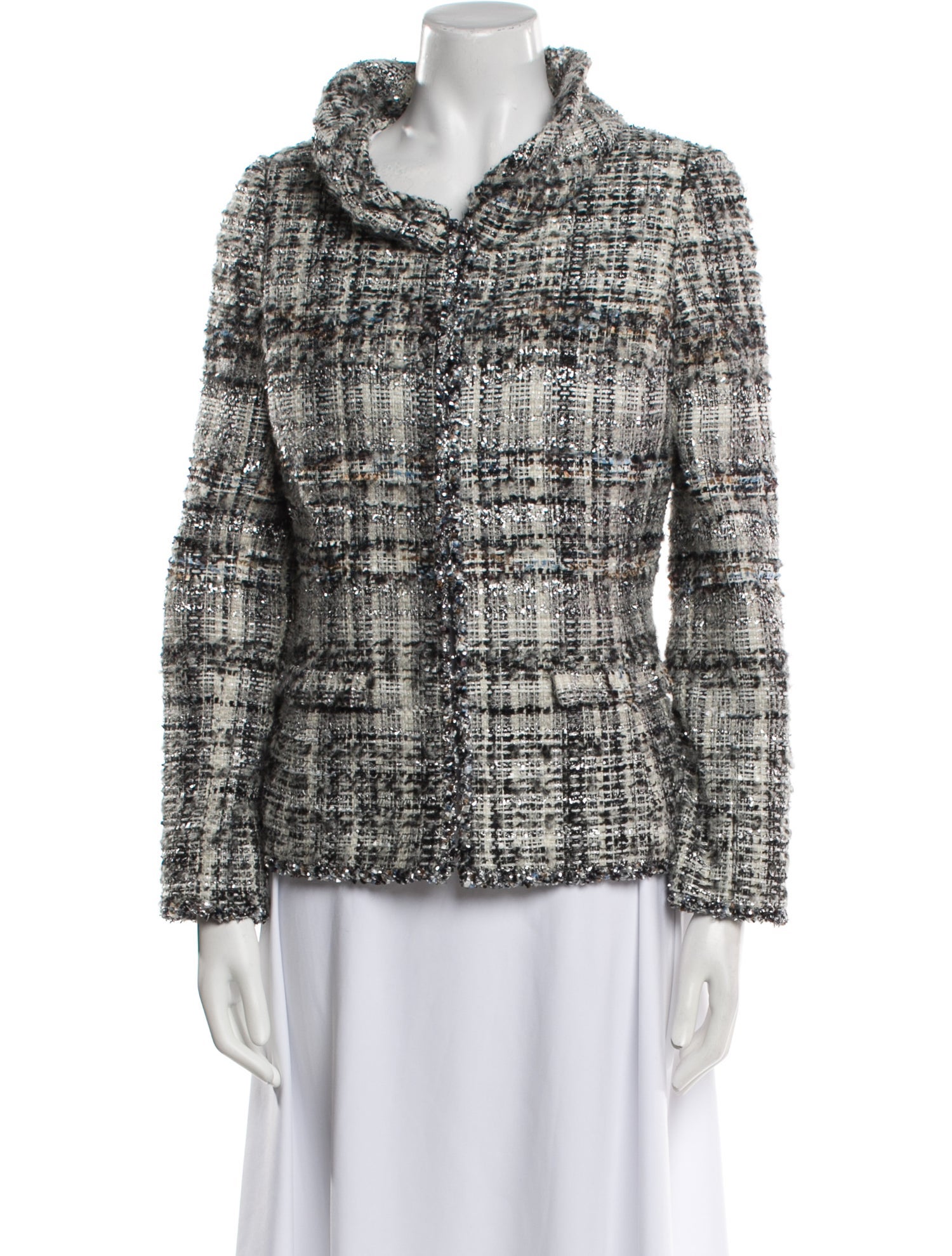 Oscar de la Renta Tweed Pattern Evening Jacket