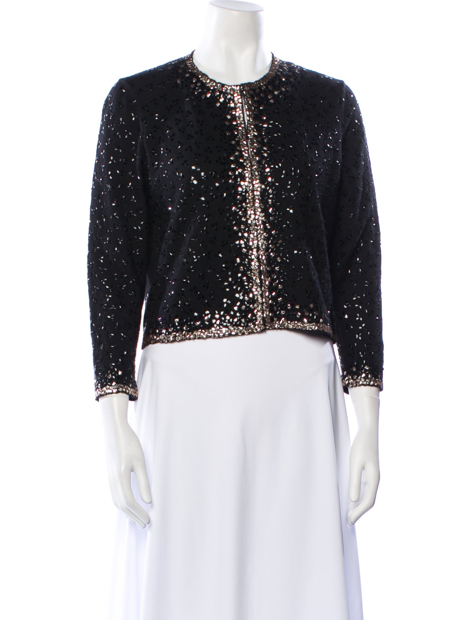 Oscar de la Renta Cashmere Printed Evening Jacket