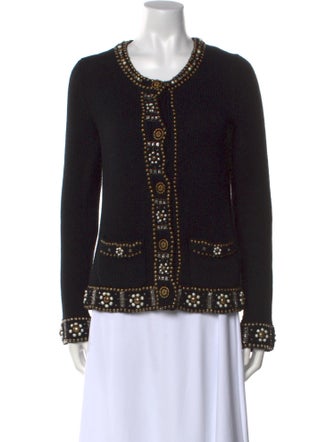 Oscar de la Renta Cashmere Printed Sweater