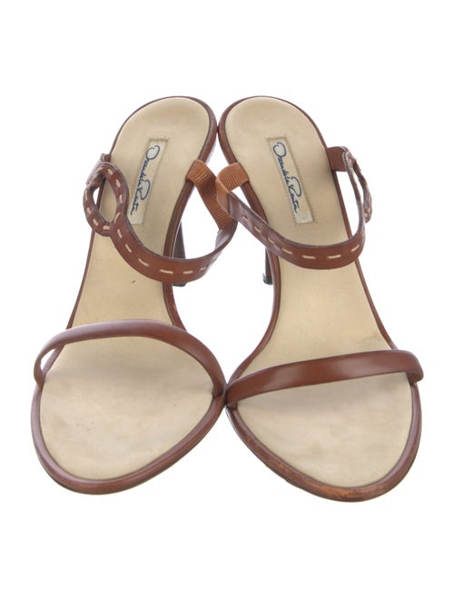 Oscar de la Renta Leather Slides