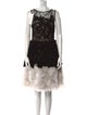 Oscar de la Renta Lace Pattern Knee-Length Dress
