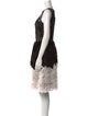 Oscar de la Renta Lace Pattern Knee-Length Dress
