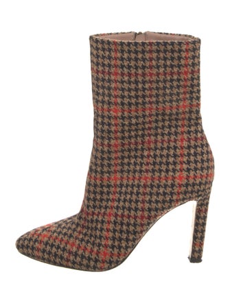 Oscar de la Renta Tweed Houndstooth Print Sock Boots