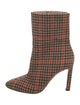 Oscar de la Renta Tweed Houndstooth Print Sock Boots