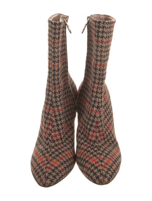 Oscar de la Renta Tweed Houndstooth Print Sock Boots
