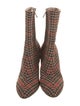 Oscar de la Renta Tweed Houndstooth Print Sock Boots
