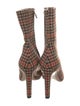 Oscar de la Renta Tweed Houndstooth Print Sock Boots