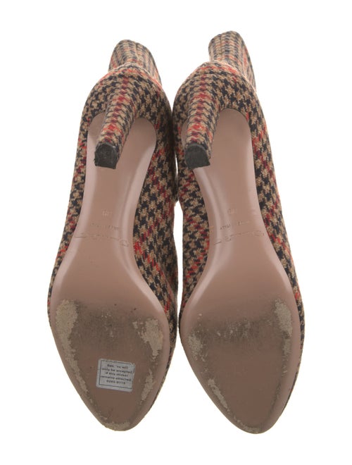 Oscar de la Renta Tweed Houndstooth Print Sock Boots