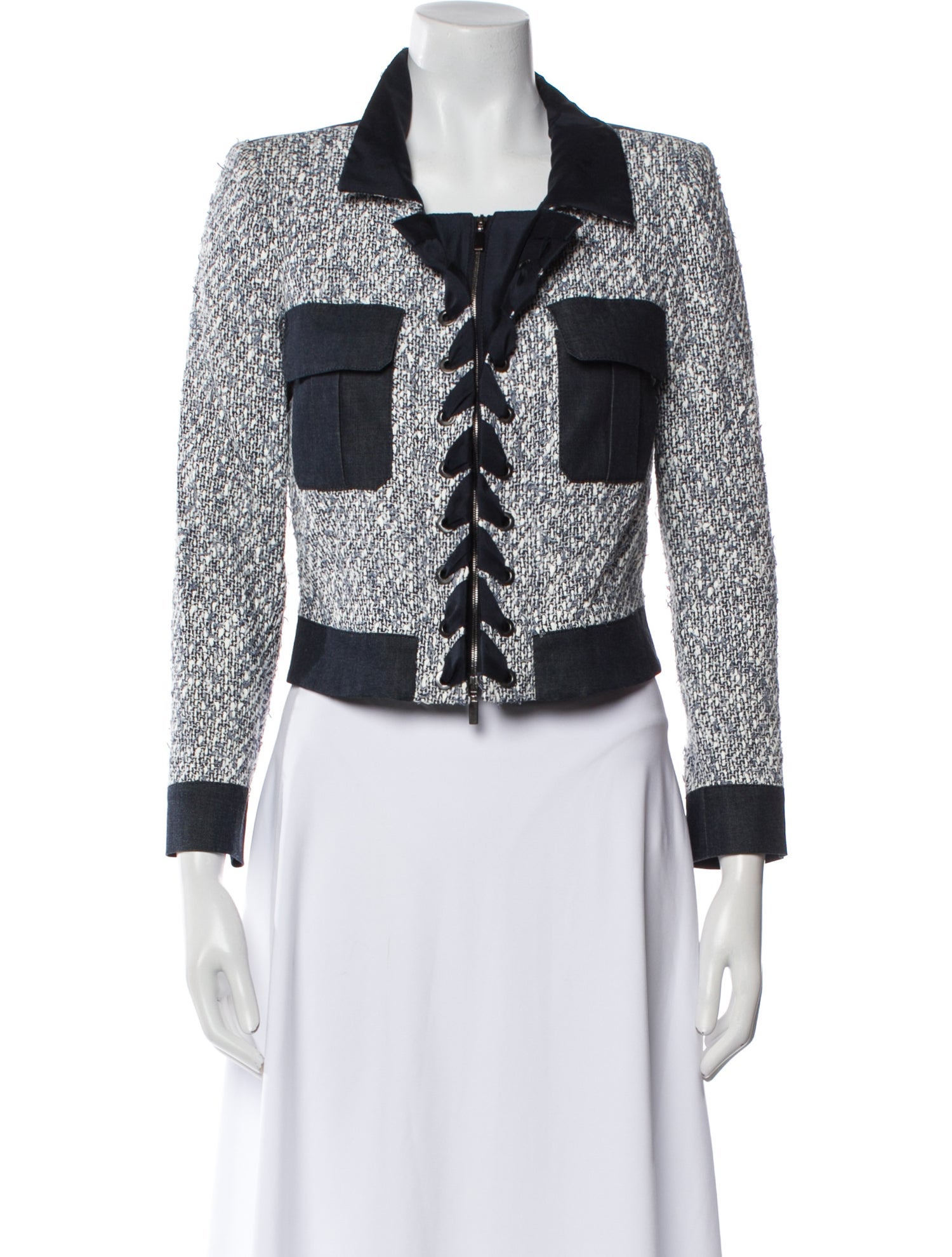 Oscar de la Renta Tweed Pattern Evening Jacket