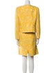 Oscar de la Renta Tweed Pattern Bow Accents Skirt Suit
