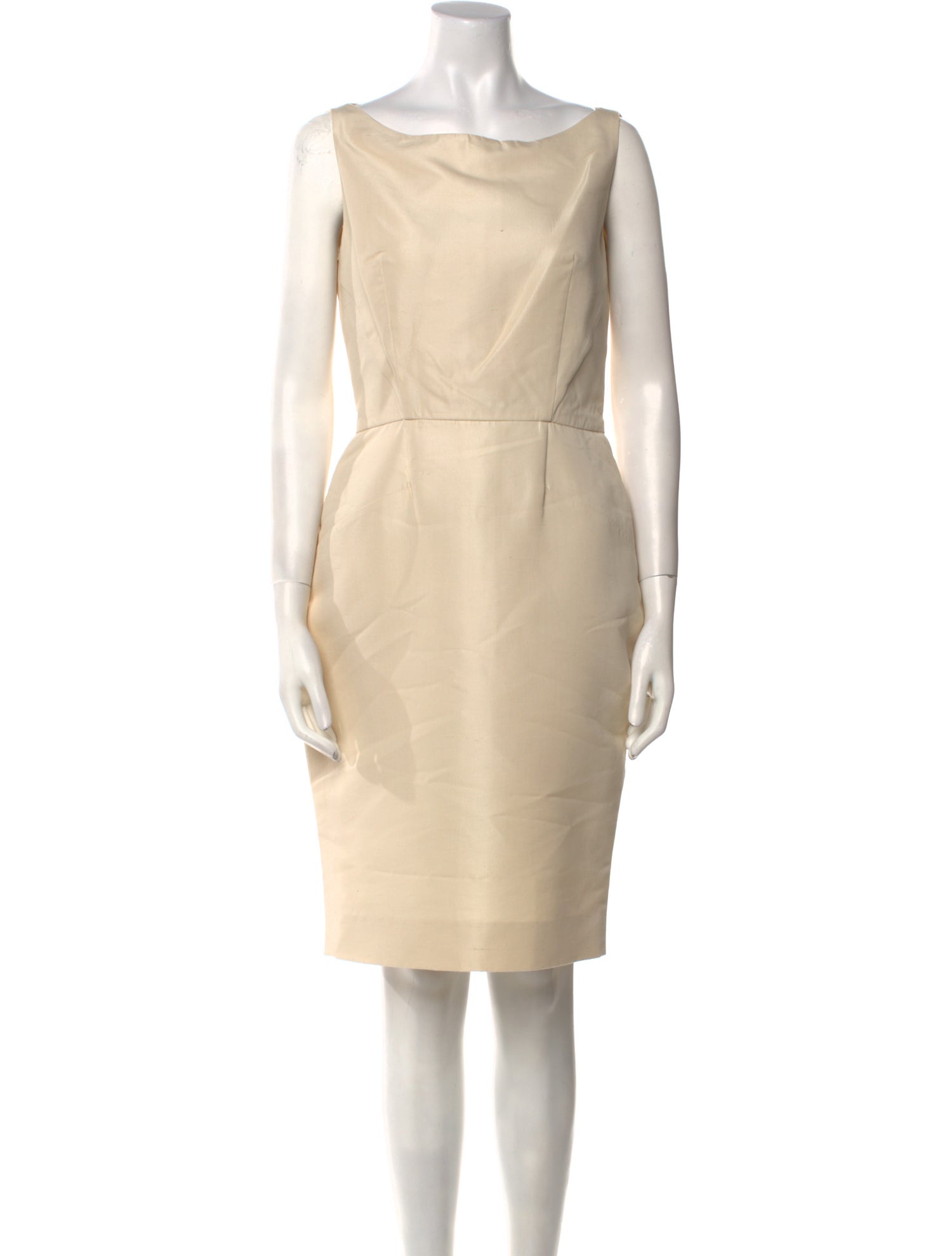 Oscar de la Renta Bateau Neckline Knee-Length Dress