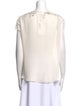 Oscar de la Renta Silk Crew Neck Blouse