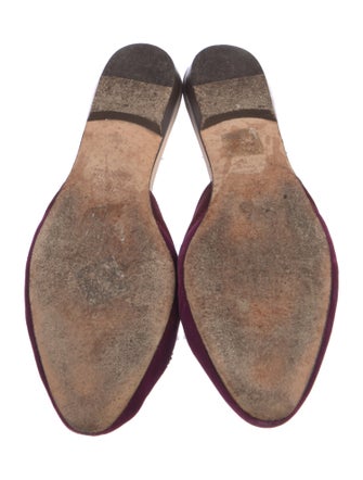 Oscar de la Renta Velvet Crystal Embellishments Mules