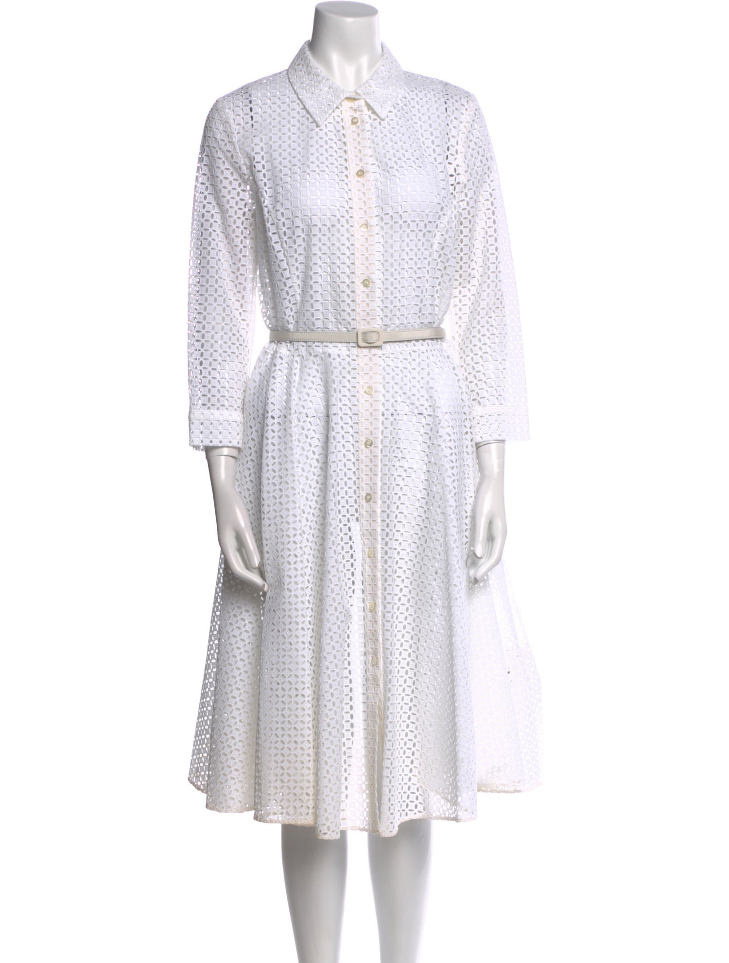 Oscar de la Renta Printed Midi Length Dress