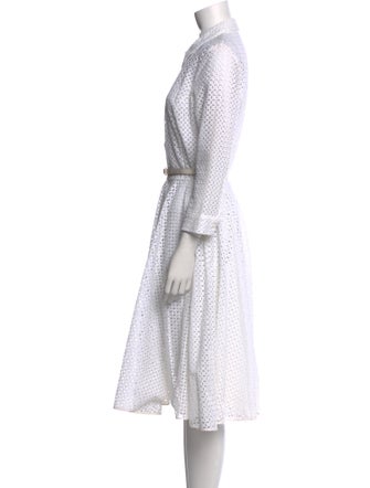 Oscar de la Renta Printed Midi Length Dress