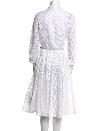 Oscar de la Renta Printed Midi Length Dress