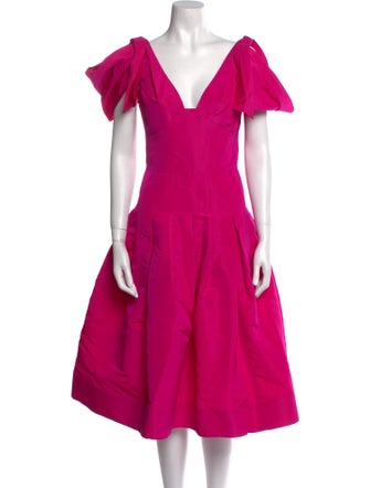 Oscar de la Renta Silk Midi Length Dress