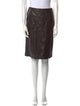 Oscar de la Renta Leather Knee-Length Skirt