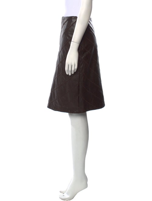 Oscar de la Renta Leather Knee-Length Skirt
