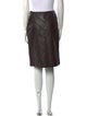 Oscar de la Renta Leather Knee-Length Skirt