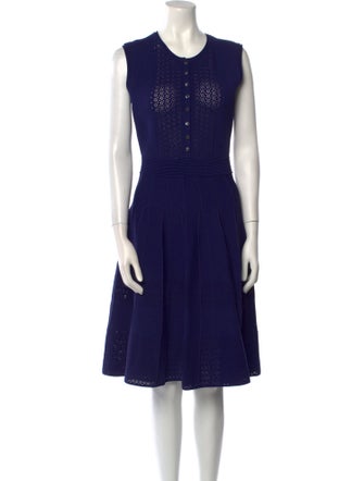 Oscar de la Renta Crew Neck Midi Length Dress
