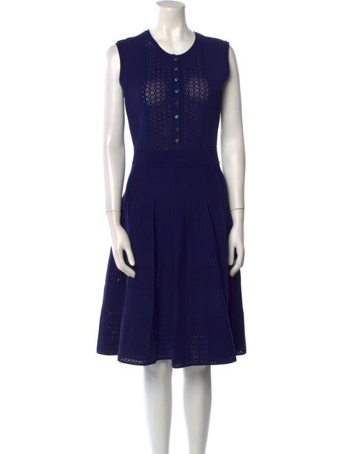 Oscar de la Renta Crew Neck Midi Length Dress