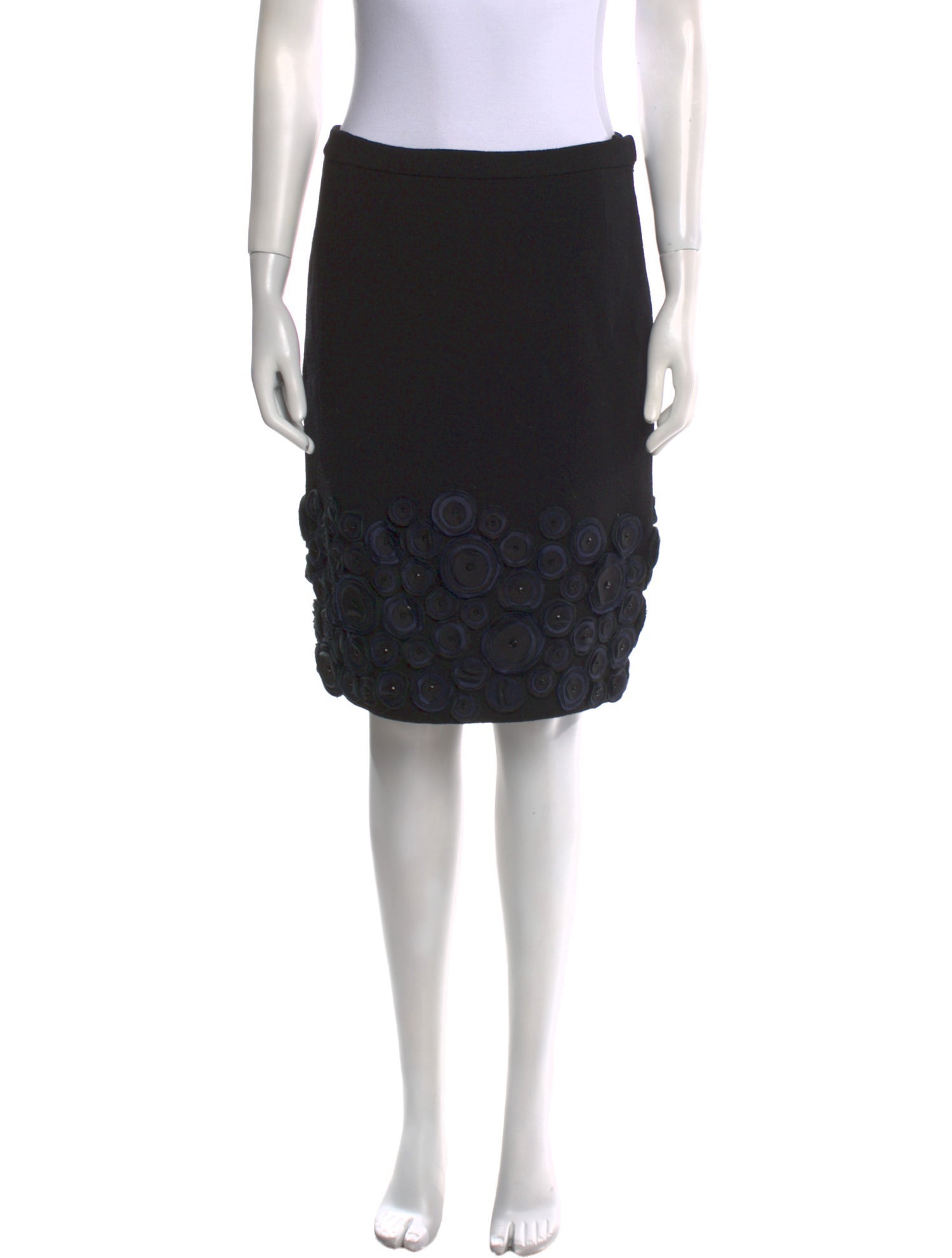 Oscar de la Renta Wool Knee-Length Skirt