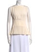 Oscar de la Renta Silk Bateau Neckline Blouse