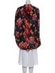 Oscar de la Renta Silk Floral Print Coat