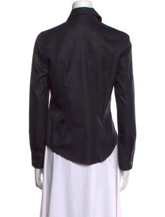 Oscar de la Renta Long Sleeve Button-Up Top