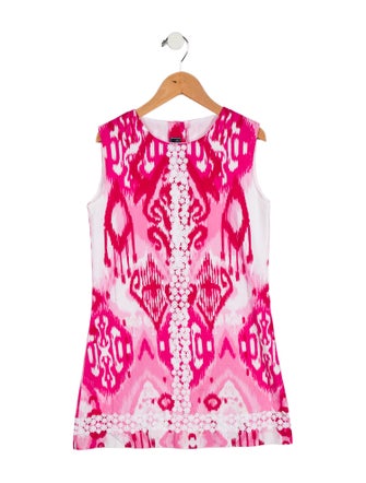 Oscar de la Renta Girls' Printed Sleeveless Dress