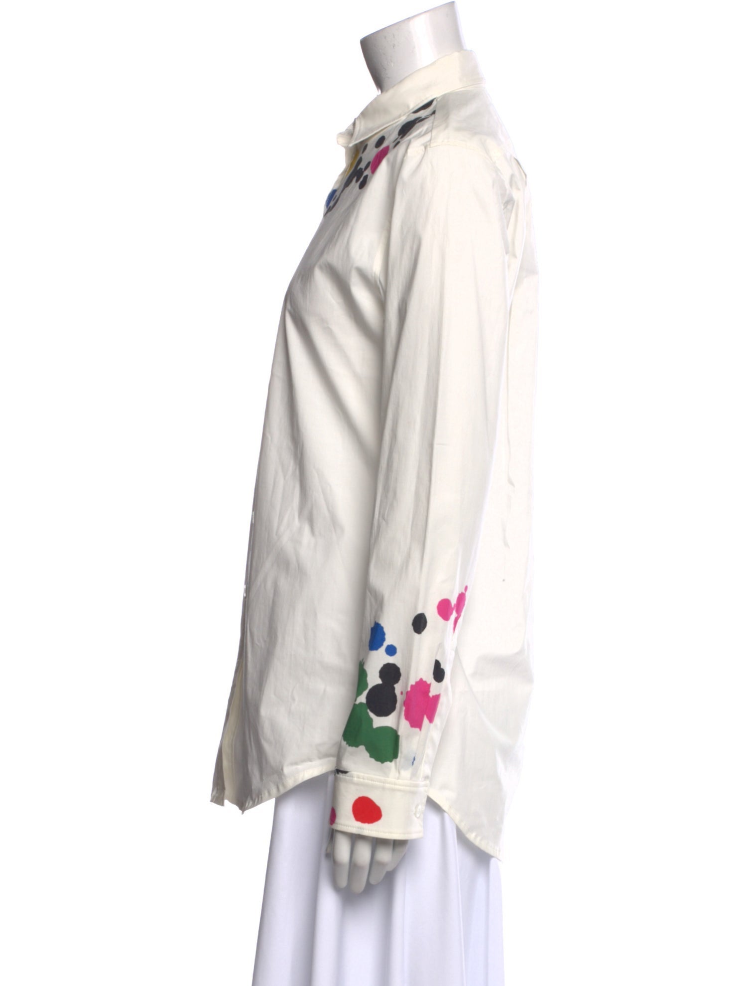 Oscar de la Renta Graphic Print Long Sleeve Button-Up Top