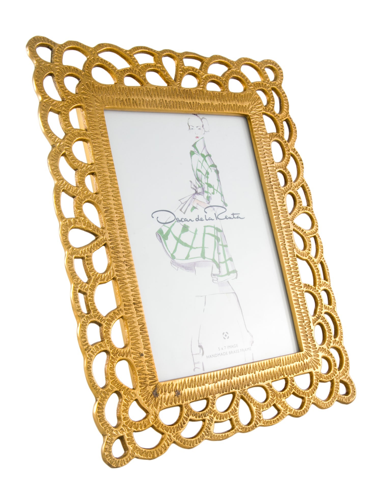 Oscar de la Renta Brass Cutout Accent Picture Frame