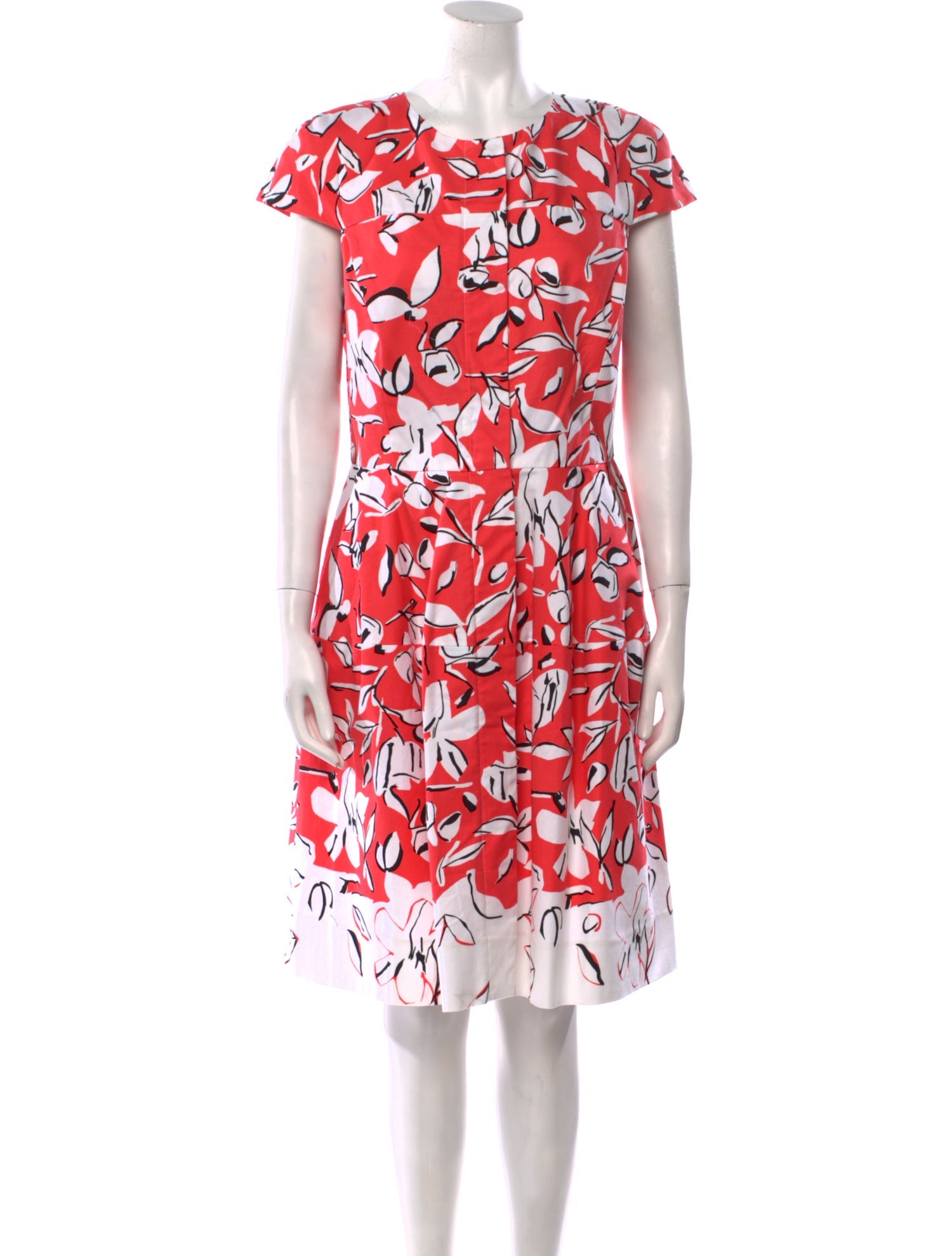 Oscar de la Renta Floral Print Knee-Length Dress