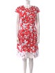 Oscar de la Renta Floral Print Knee-Length Dress
