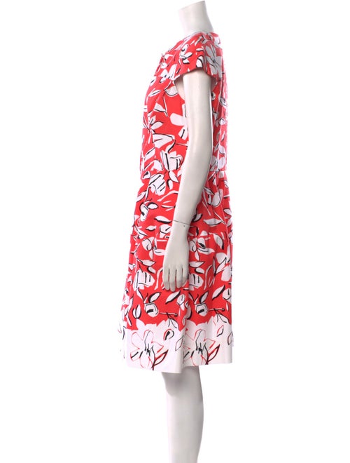 Oscar de la Renta Floral Print Knee-Length Dress