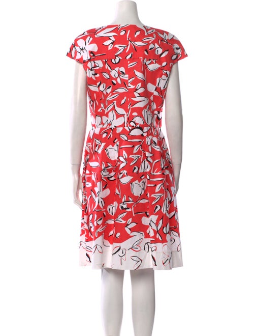 Oscar de la Renta Floral Print Knee-Length Dress