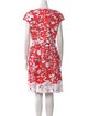 Oscar de la Renta Floral Print Knee-Length Dress