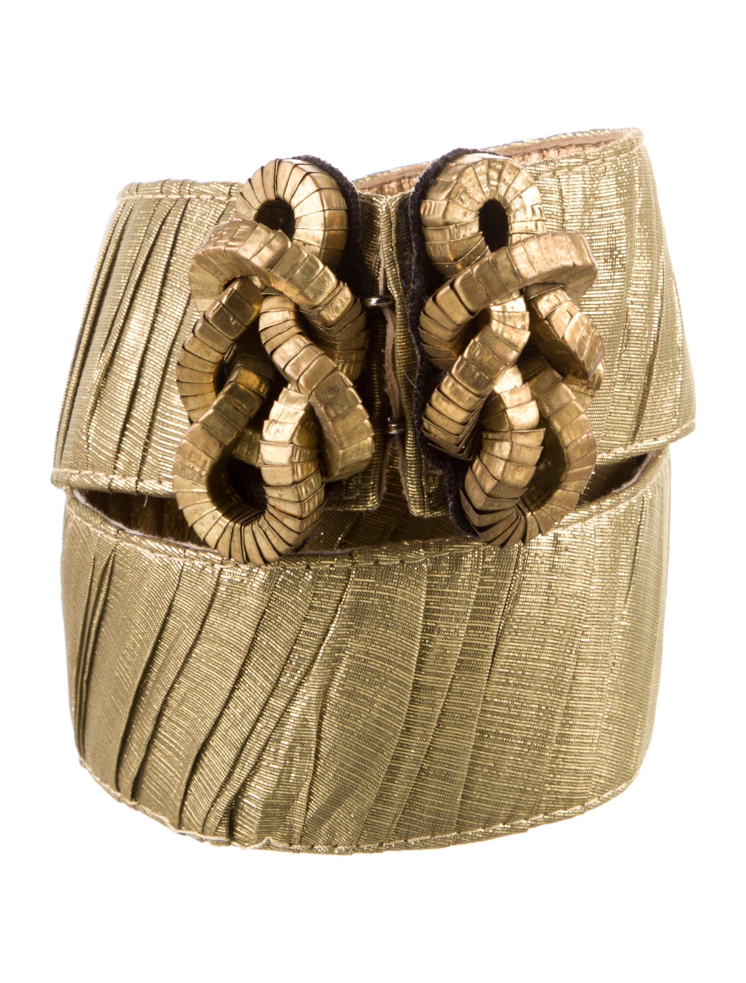 Oscar de la Renta Nylon Leather Trim Embellishment Waist Belt