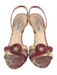 Oscar de la Renta Snakeskin Animal Print Slingback Sandals