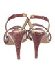 Oscar de la Renta Snakeskin Animal Print Slingback Sandals