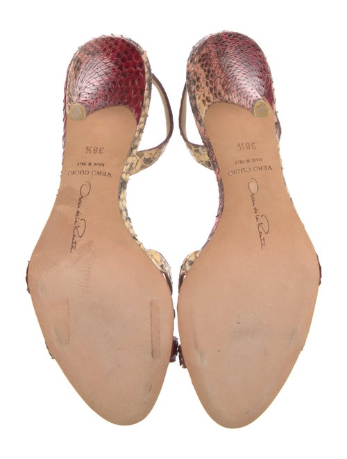 Oscar de la Renta Snakeskin Animal Print Slingback Sandals