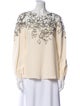 Oscar de la Renta Silk Bateau Neckline Blouse