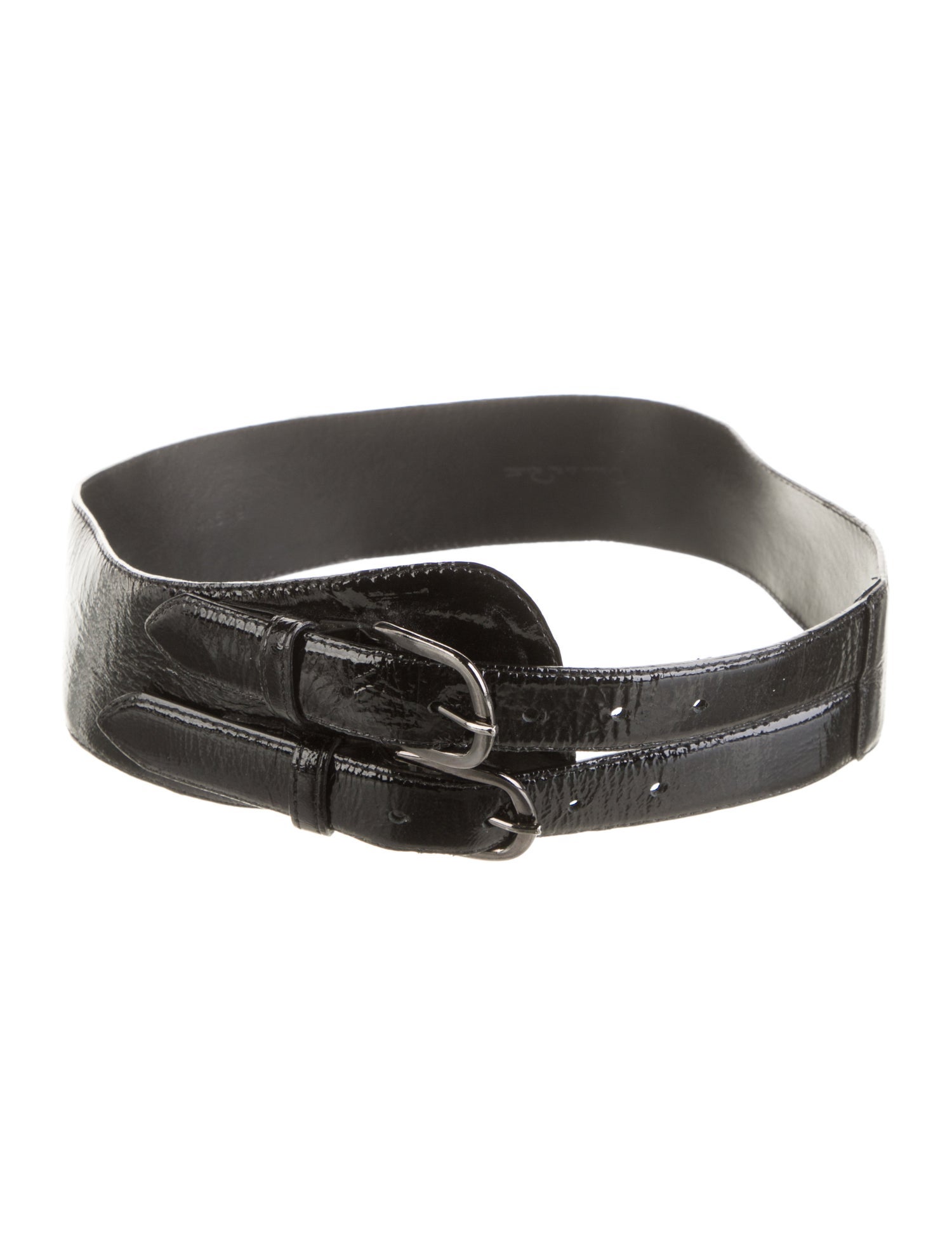 Oscar de la Renta Wide Patent Leather Waist Belt