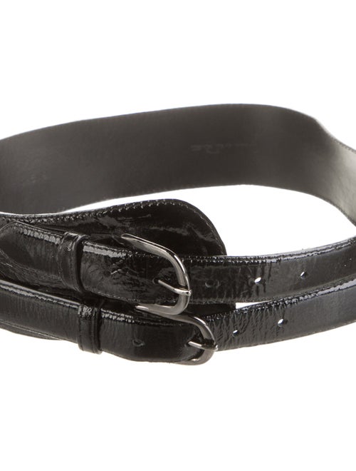 Oscar de la Renta Wide Patent Leather Waist Belt