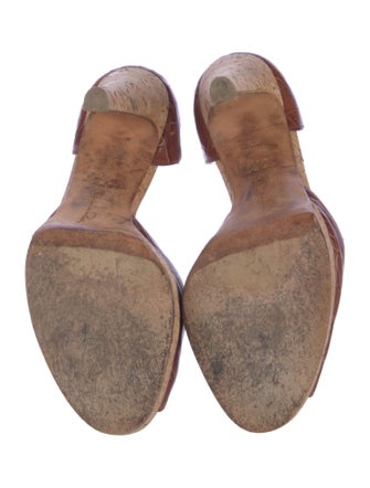 Oscar de la Renta Alligator Printed D'Orsay Pumps